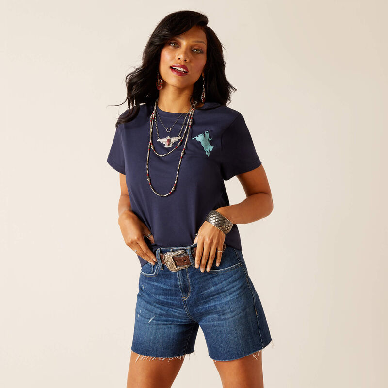 Ariat Women's Bronco Short Sleeve T-Shirt - Navy