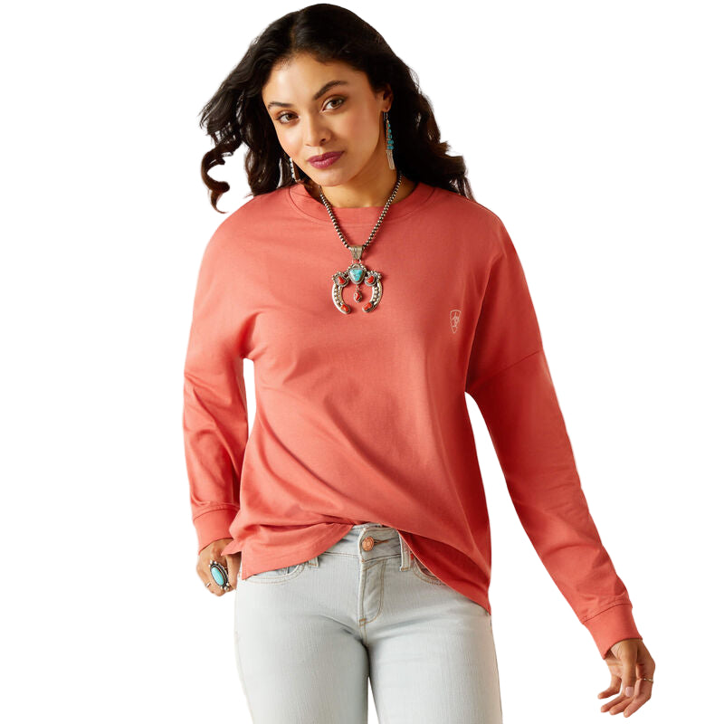 Ariat Women's Fun Farm Oversized T-Shirt - Faded Rose