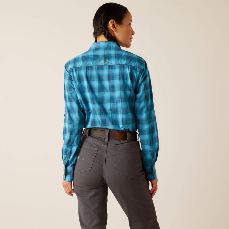 Ariat Women's Rebar Made Tough DuraStretch Work Shirt - Blue Plaid