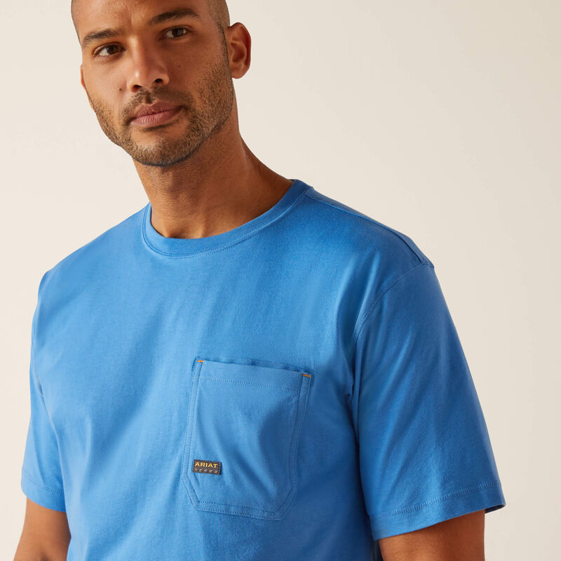 Ariat Men's Rebar Workman Logo T-Shirt - Campanula/ Grey Camo