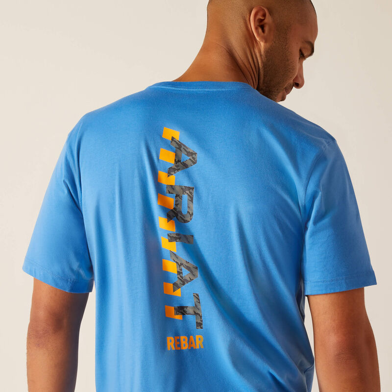 Ariat Men's Rebar Workman Logo T-Shirt - Campanula/ Grey Camo