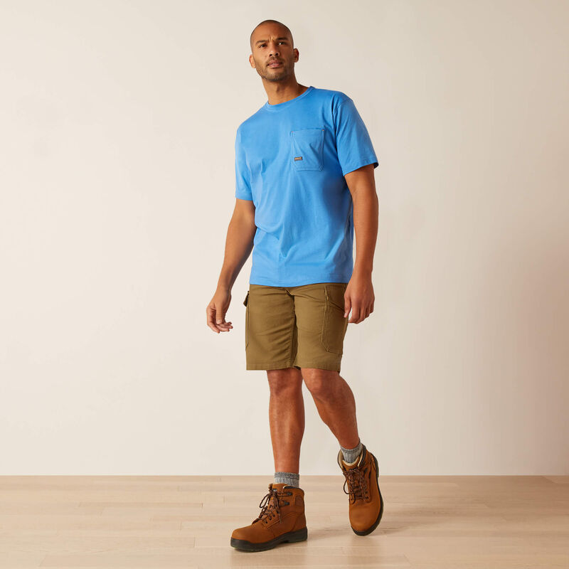 Ariat Men's Rebar Workman Logo T-Shirt - Campanula/ Grey Camo