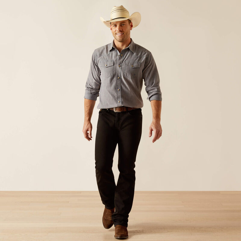 Ariat Men's Jurlington Retro Snap Shirt - Chambray Blue