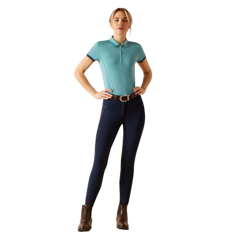 Ariat Women's Bandera 1/4 Zip Polo Shirt - Brittany Blue