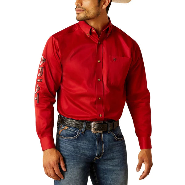 Ariat Men's Team Logo Twill Classic Fit Shirt - Red