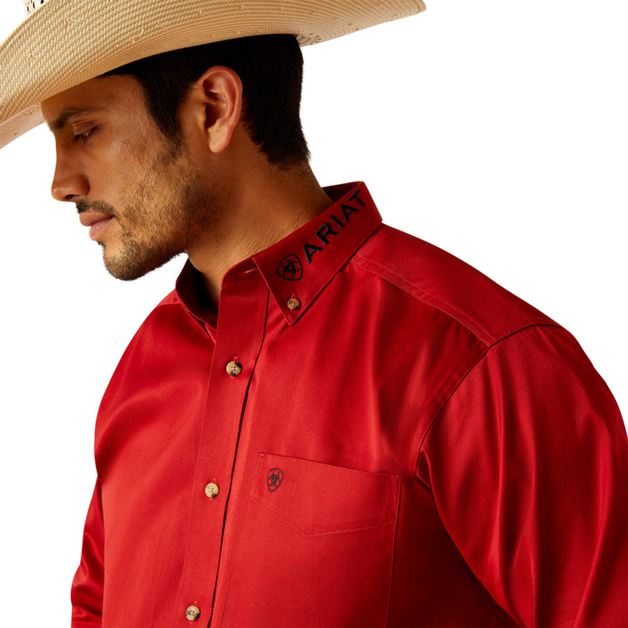 Ariat Men's Team Logo Twill Classic Fit Shirt - Red