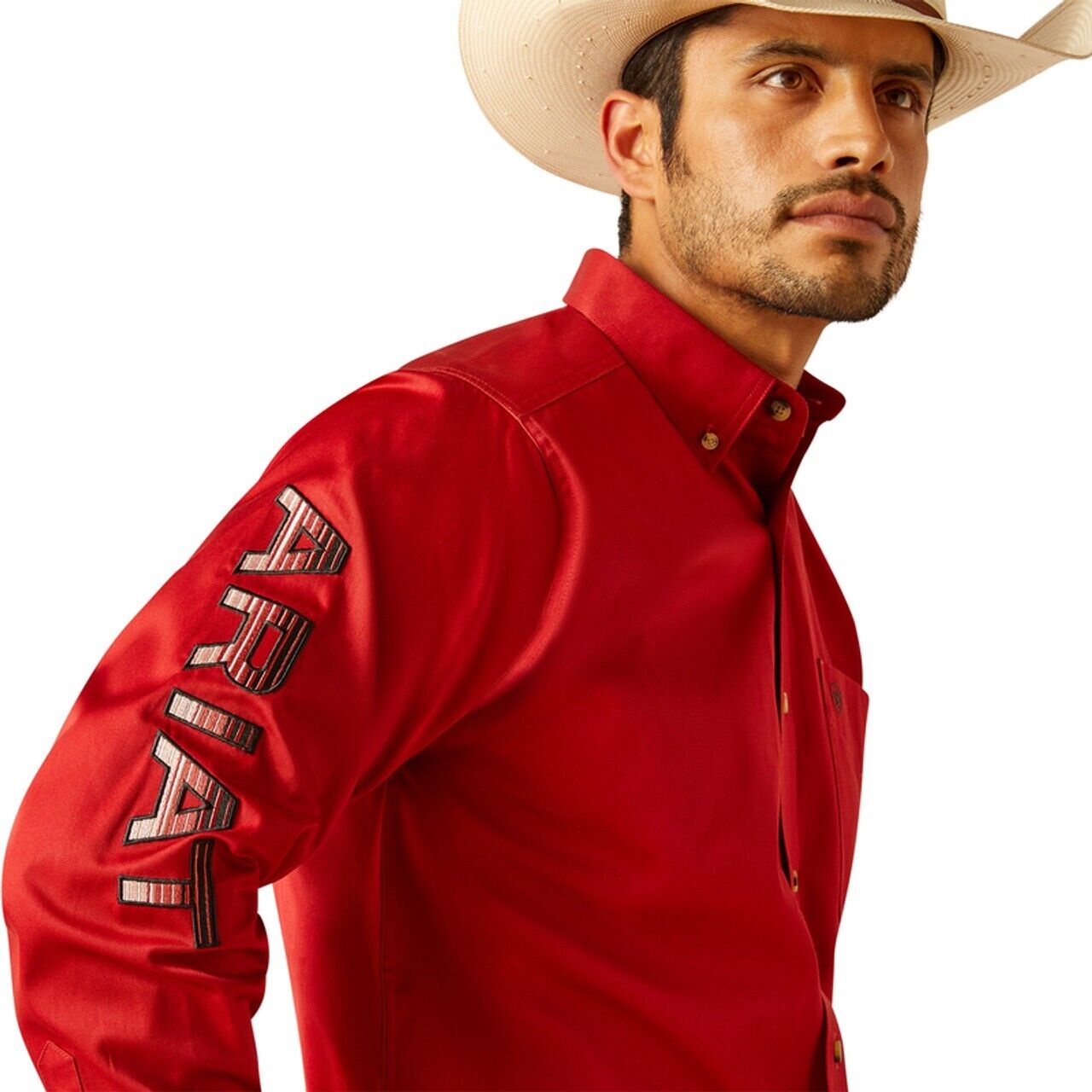Ariat Men's Team Logo Twill Classic Fit Shirt - Red