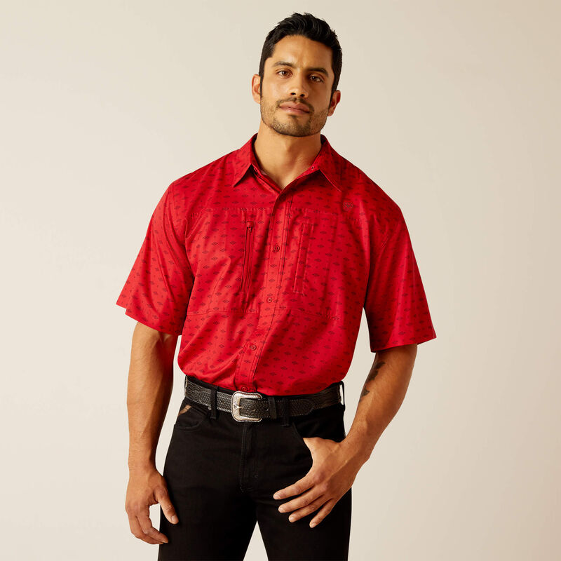 Ariat Men's VentTEK Short Sleeve Shirt - Haute Red