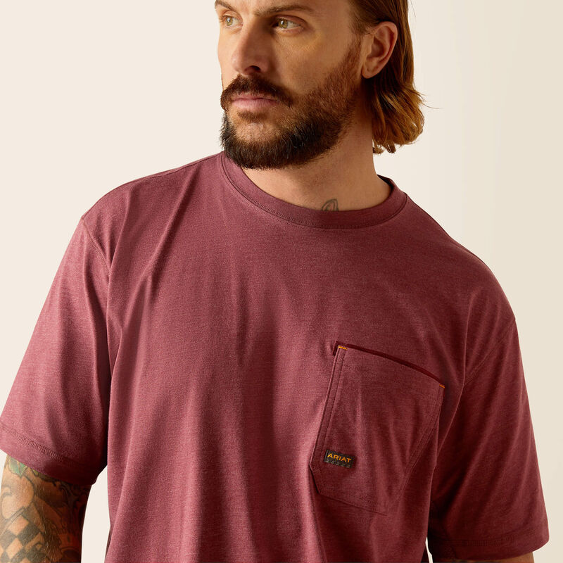Ariat Men's Rebar Workman American Scream T-Shirt - Burgundy Heather