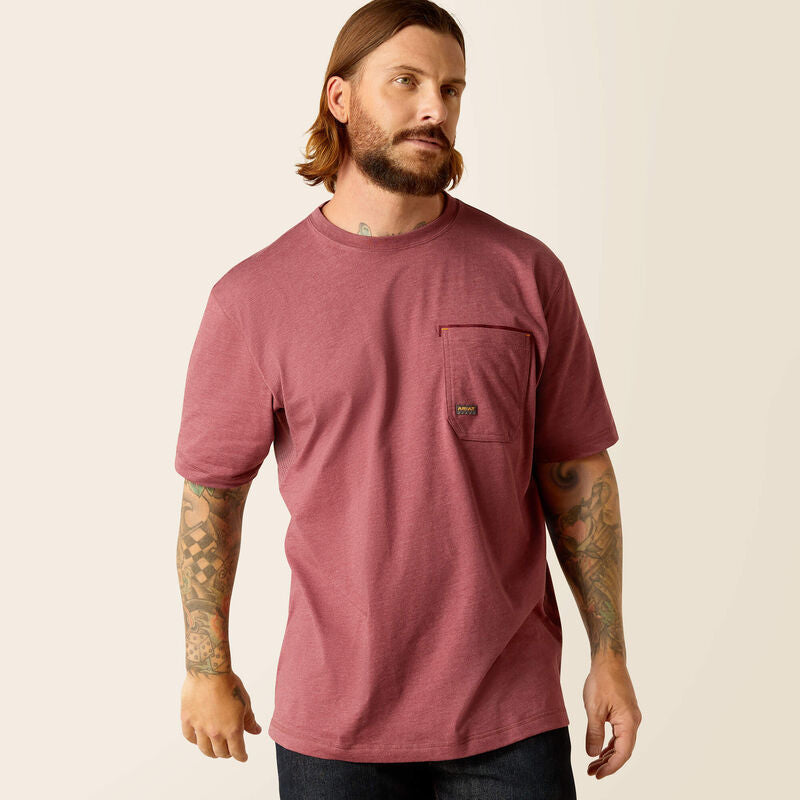 Ariat Men's Rebar Workman American Scream T-Shirt - Burgundy Heather