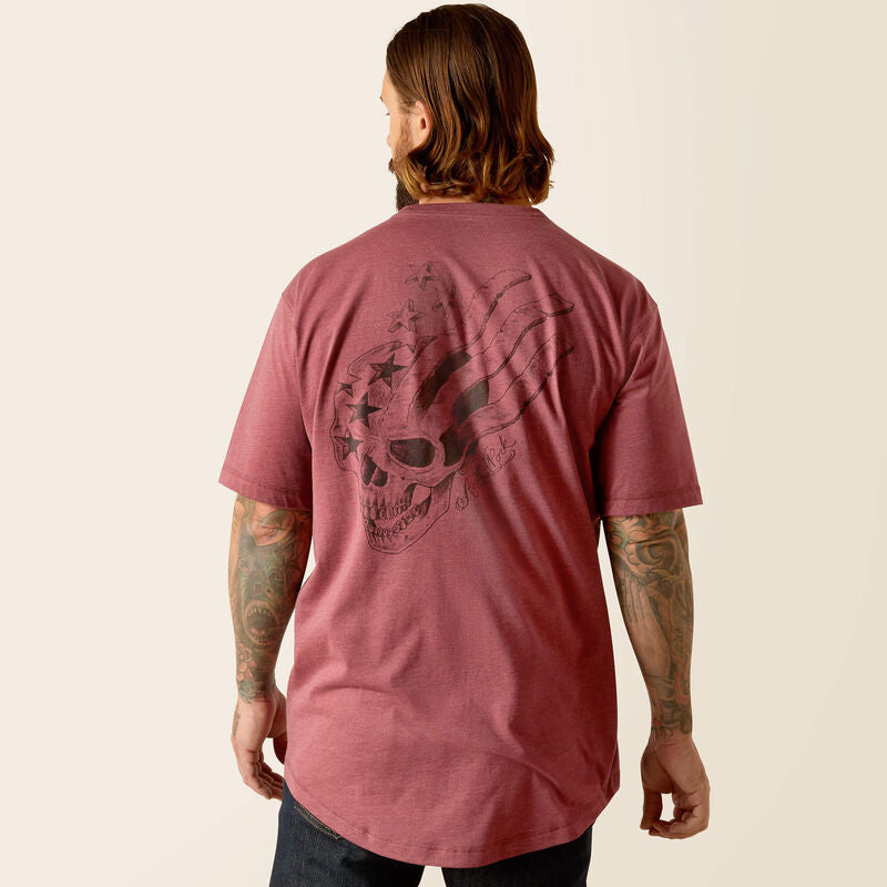 Ariat Men's Rebar Workman American Scream T-Shirt - Burgundy Heather