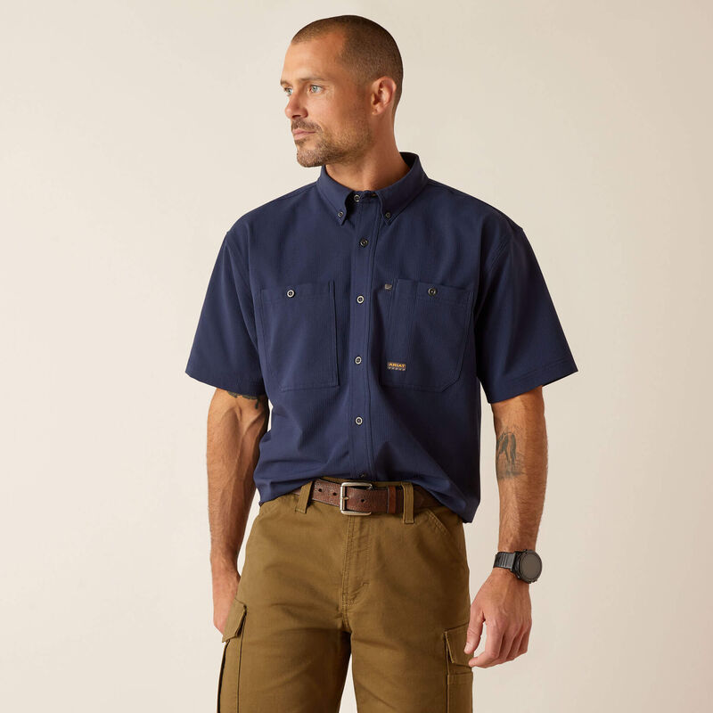 Ariat Men's Rebar Made Tough 360 Airflow Work Shirt - Navy