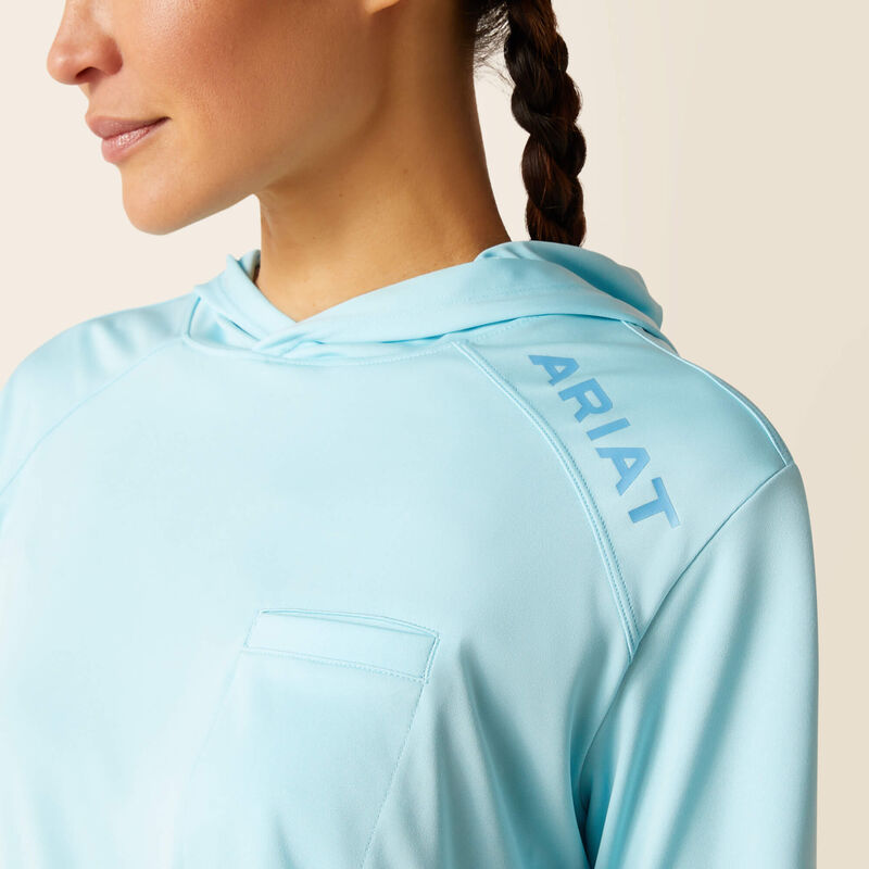 Ariat Women's Rebar Sunblocker Hooded T-Shirt - Arctic Blue