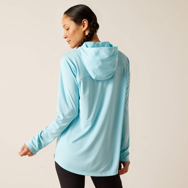 Ariat Women's Rebar Sunblocker Hooded T-Shirt - Arctic Blue
