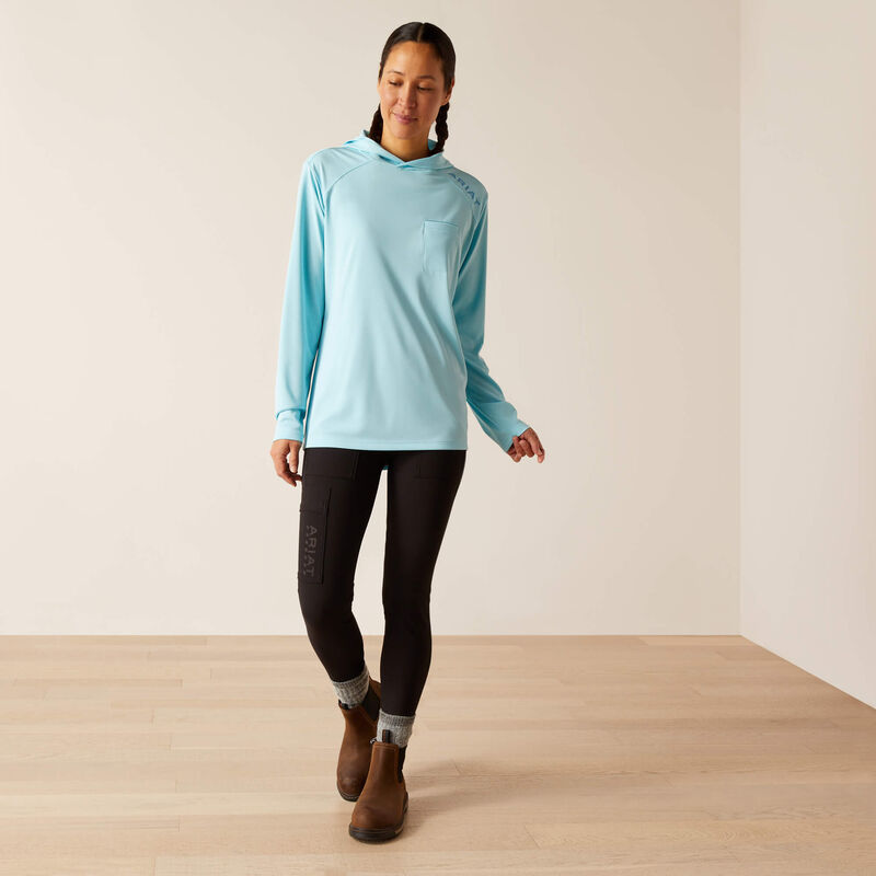 Ariat Women's Rebar Sunblocker Hooded T-Shirt - Arctic Blue