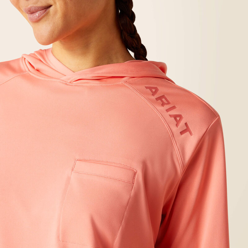 Ariat Women's Rebar Sunblocker Hooded T-Shirt - Shell Pink