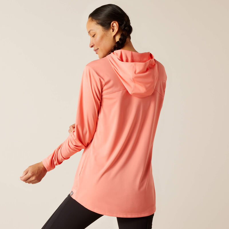 Ariat Women's Rebar Sunblocker Hooded T-Shirt - Shell Pink