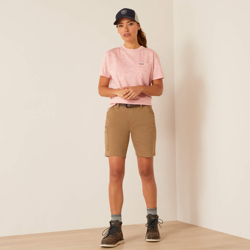 Ariat Women's Rebar Cotton Strong Space Dye T-Shirt - Mauveglow Space Dye