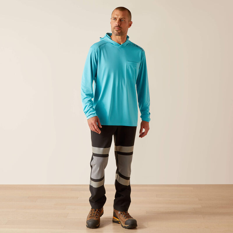 Ariat Men's Rebar Sunblocker Hooded T-Shirt - Maui Blue