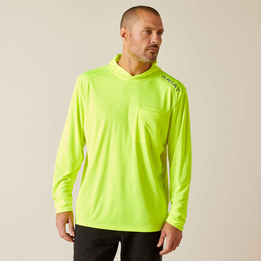 Ariat Men's Rebar Sunblocker Hooded T-Shirt - Safety Yellow