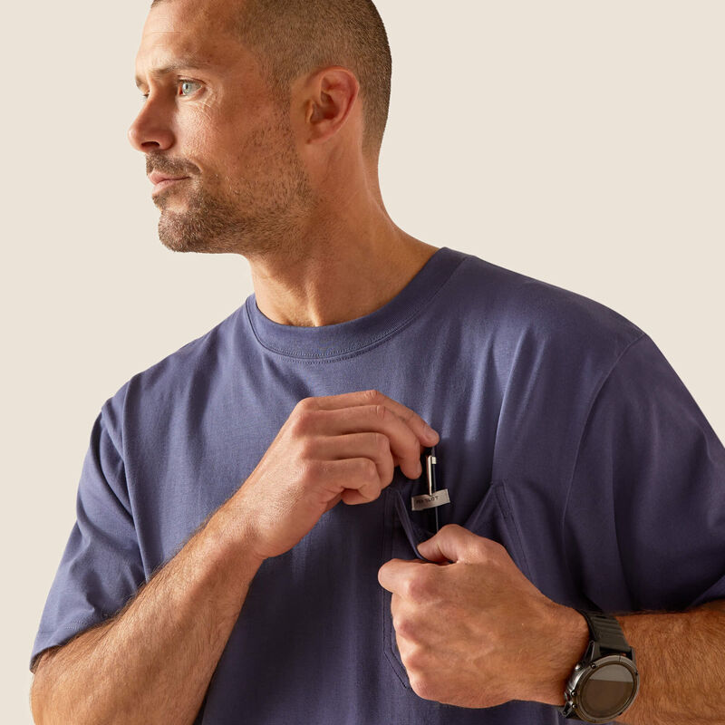 Ariat Men's Rebar Cotton Strong Stacking Dimes Shirt - Blue Indigo