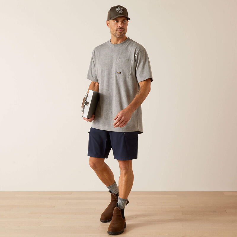 Ariat Men's Rebar Cotton Strong Burning Rubber Shirt - Heather Grey