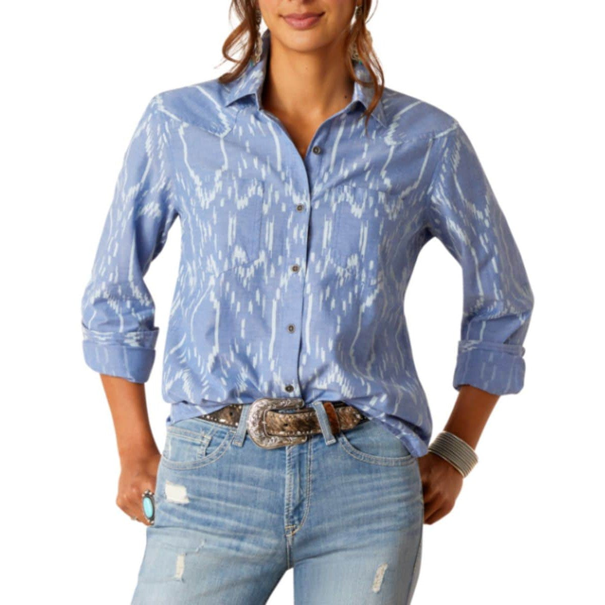 Ariat Women's Billie Jean Long Sleeve Shirt - Blackhawk Ikat