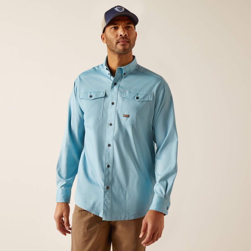 Ariat Men's Rebar Made Tough VentTEK DuraStretch Work Shirt - Bluejay Heather