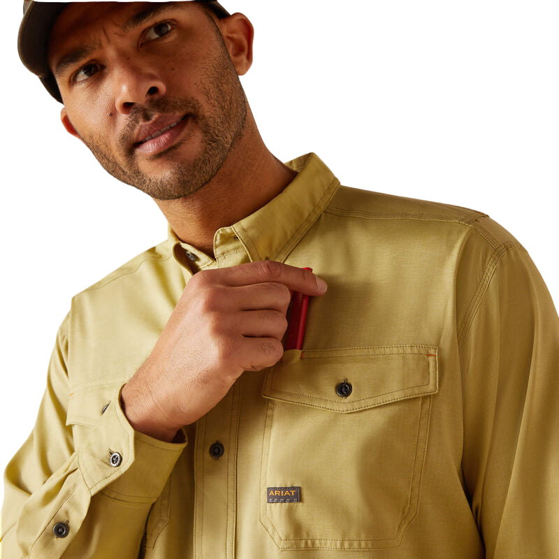 Ariat Men's Rebar Made Tough VentTEK DuraStretch Work Shirt - Peatmoss Heather