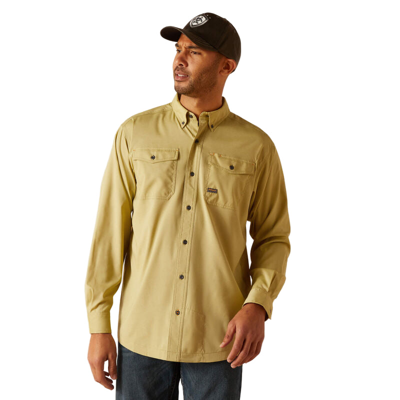 Ariat Men's Rebar Made Tough VentTEK DuraStretch Work Shirt - Peatmoss Heather