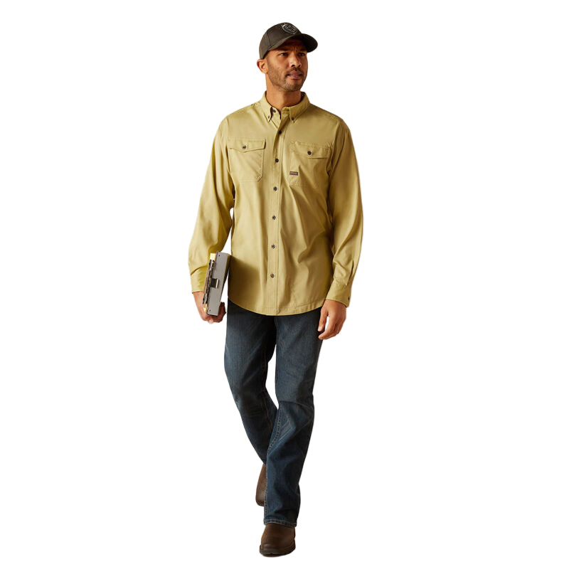 Ariat Men's Rebar Made Tough VentTEK DuraStretch Work Shirt - Peatmoss Heather