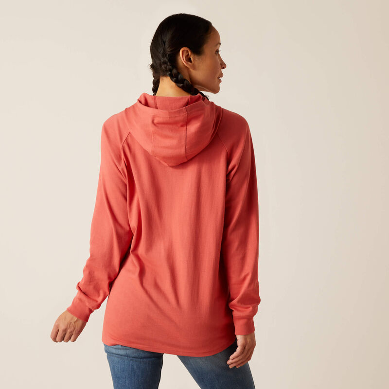 Ariat Women's Rebar Cotton Strong Hooded T-Shirt - Mineral Red