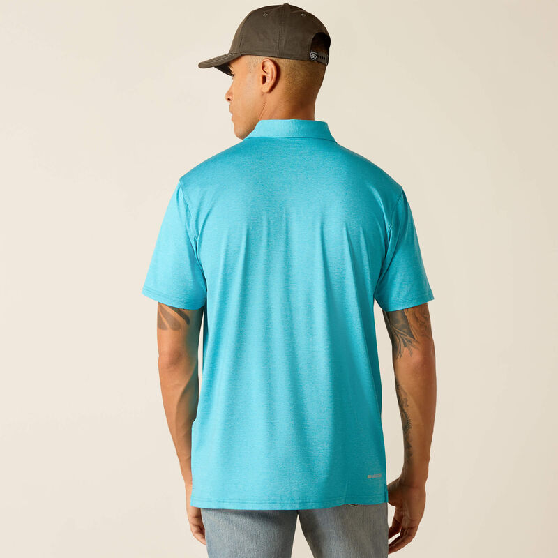 Ariat Men's Charger 2.0 Fitted Polo Shirt - Turquoise Reef