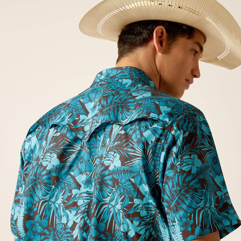 Ariat Men's VentTEK Fitted Short Sleeve Western Shirt - Black