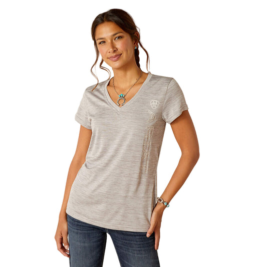 Ariat Women's Laguna Logo Short Sleeve Baselayer - Alloy