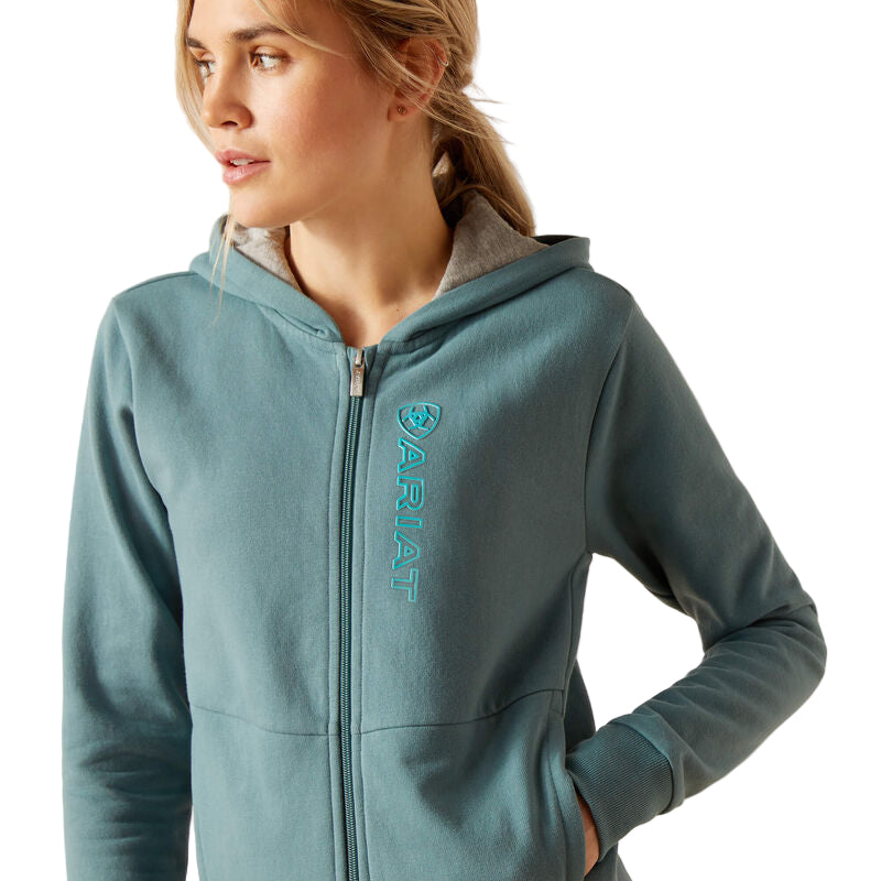 Ariat Women's Team Full Zip Hoodie - North Atlantic