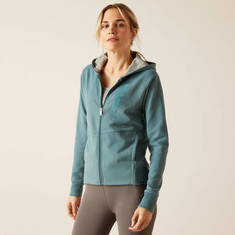 Ariat Women's Team Full Zip Hoodie - North Atlantic