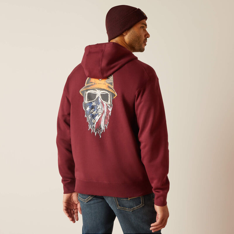 Ariat Men's Rebar Born For This Full Zip Hoodie - Burgundy