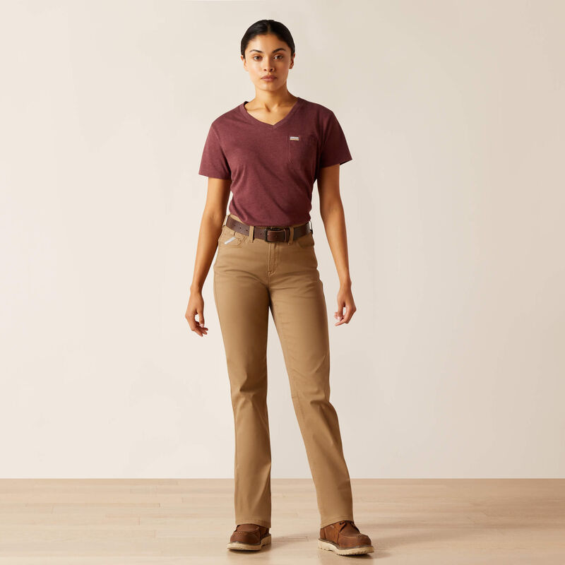 Ariat Women's Rebar Made Tough Perfect Rise Straight Pants - Field Khaki