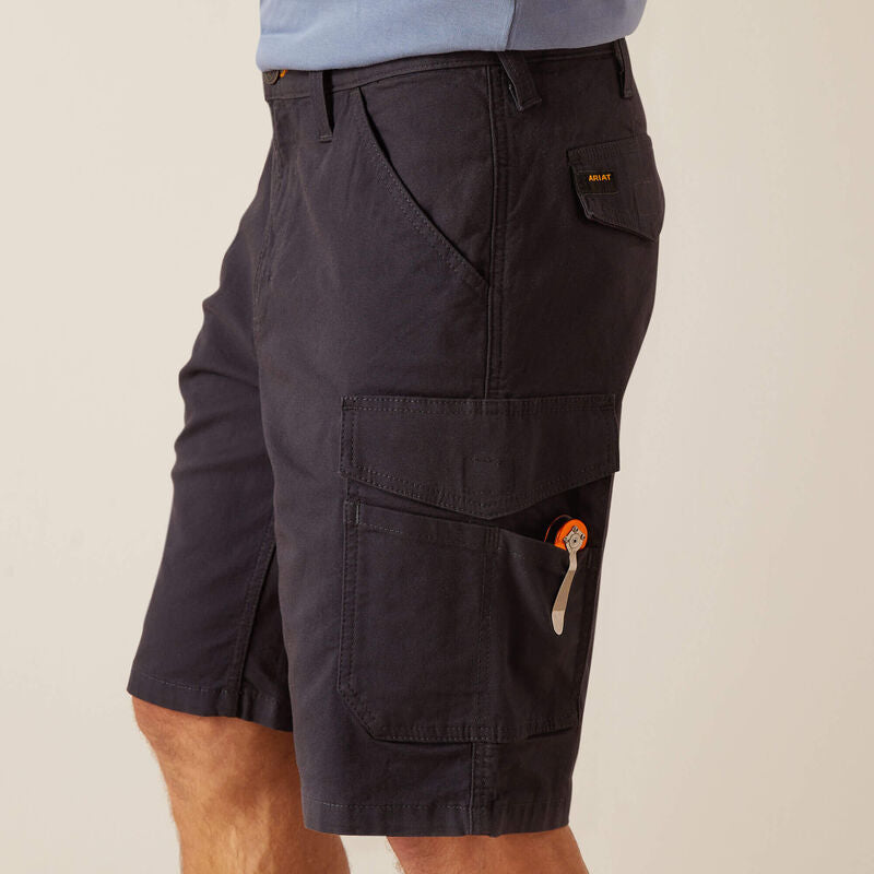 Ariat Men's Rebar DuraStretch Made Tough Cargo 11" Shorts - Charcoal