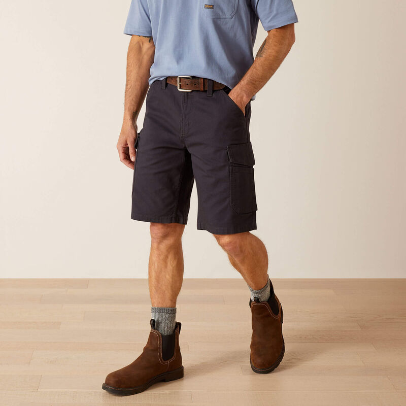 Ariat Men's Rebar DuraStretch Made Tough Cargo 11" Shorts - Charcoal