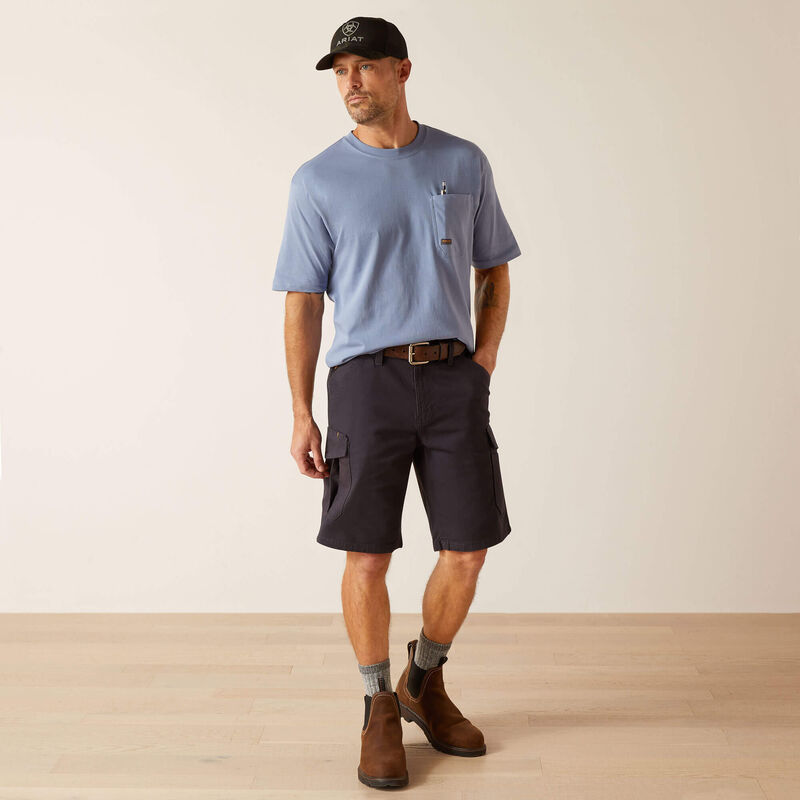 Ariat Men's Rebar DuraStretch Made Tough Cargo 11" Shorts - Charcoal