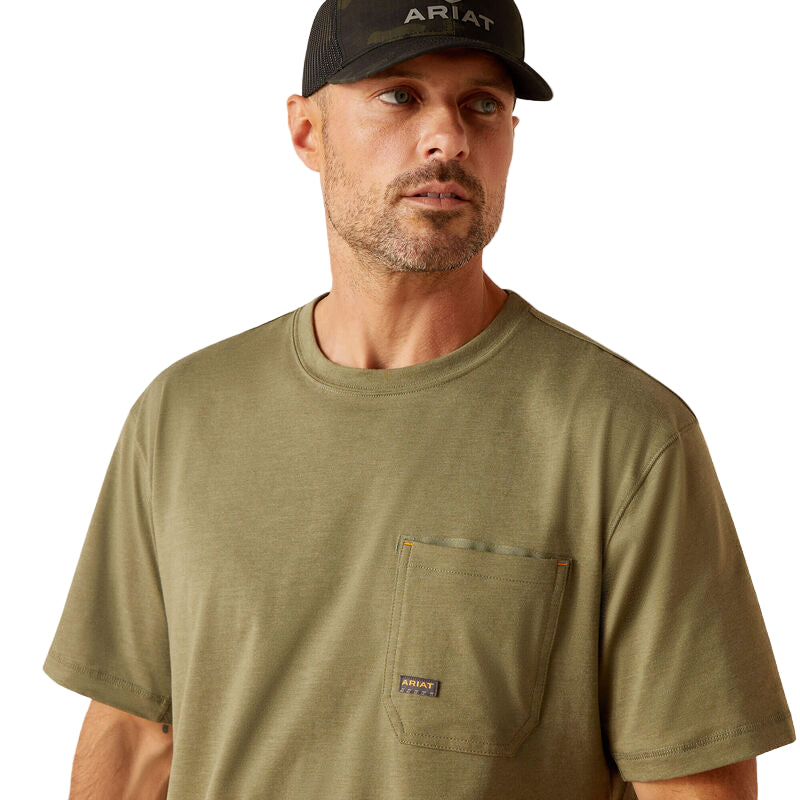Ariat Men's Rebar Workman American Scream T-Shirt - Sage Heather