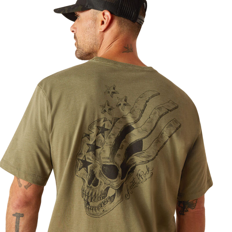 Ariat Men's Rebar Workman American Scream T-Shirt - Sage Heather