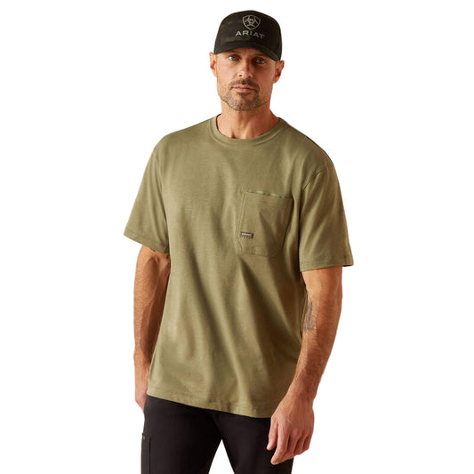 Ariat Men's Rebar Workman American Scream T-Shirt - Sage Heather