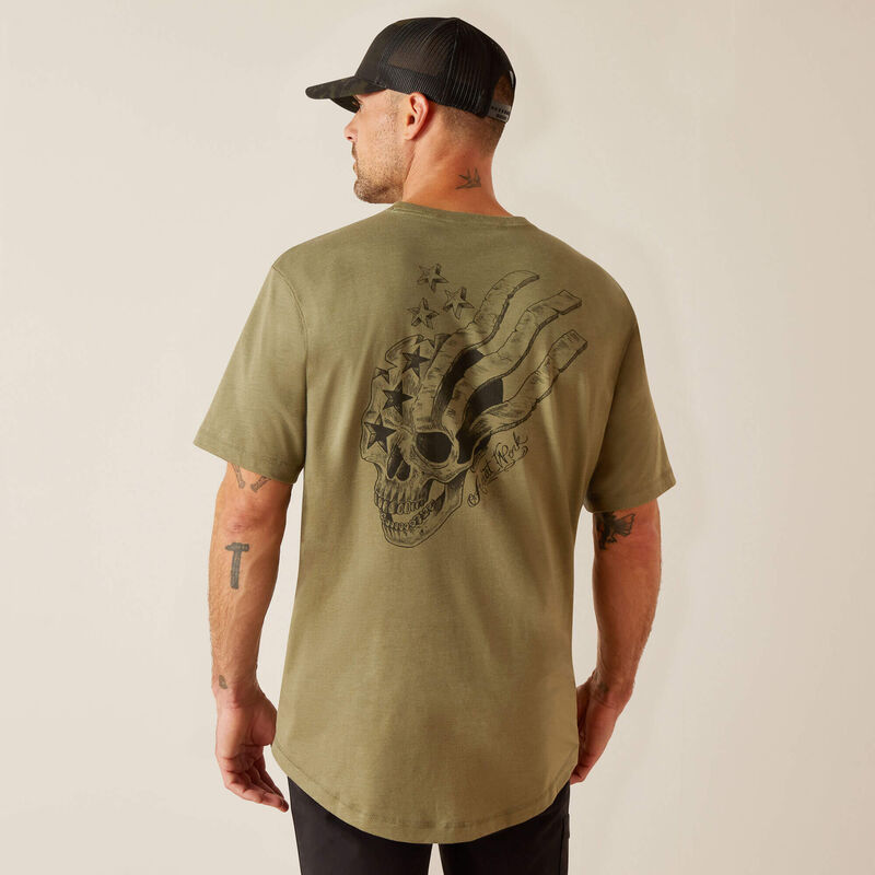 Ariat Men's Rebar Workman American Scream T-Shirt - Sage Heather