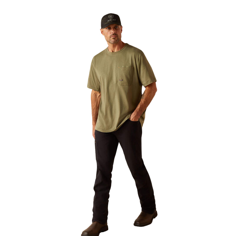 Ariat Men's Rebar Workman American Scream T-Shirt - Sage Heather