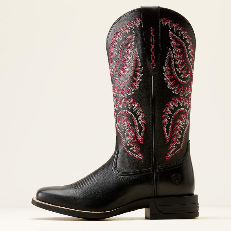 **Ariat Women's Cattle Caite Stretchfit Western Boots - Black Deertan/Madison Avenue