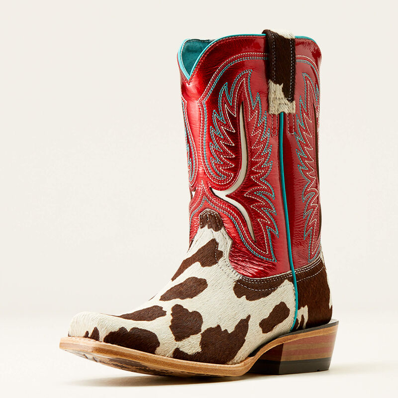 Ariat Women's Futurity Colt Western Boots - Cowtown Hair On/Ruby Red Patent