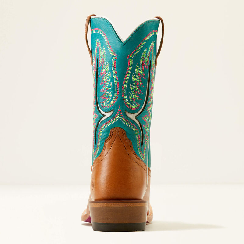 Ariat Women's Futurity Colt Western Boots - Tan Patina/Cenote Blue